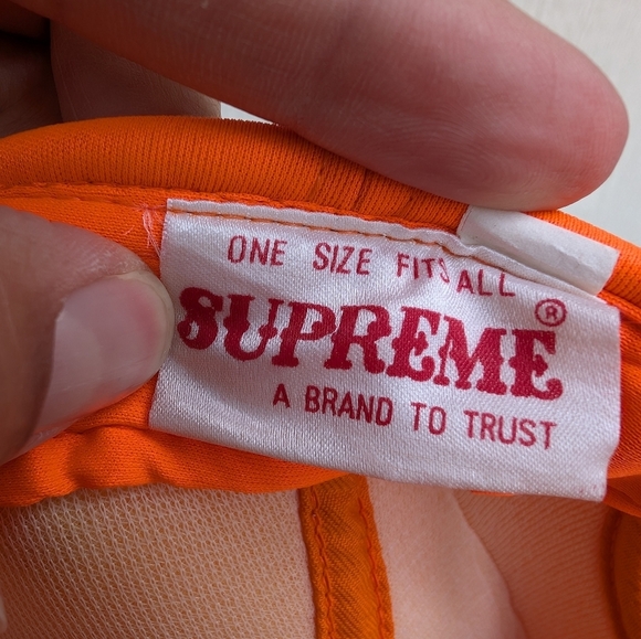 Vintage Supreme Made SnapBack Cap Rope Trucker Hunter Orange Hat - Picture 5 of 8
